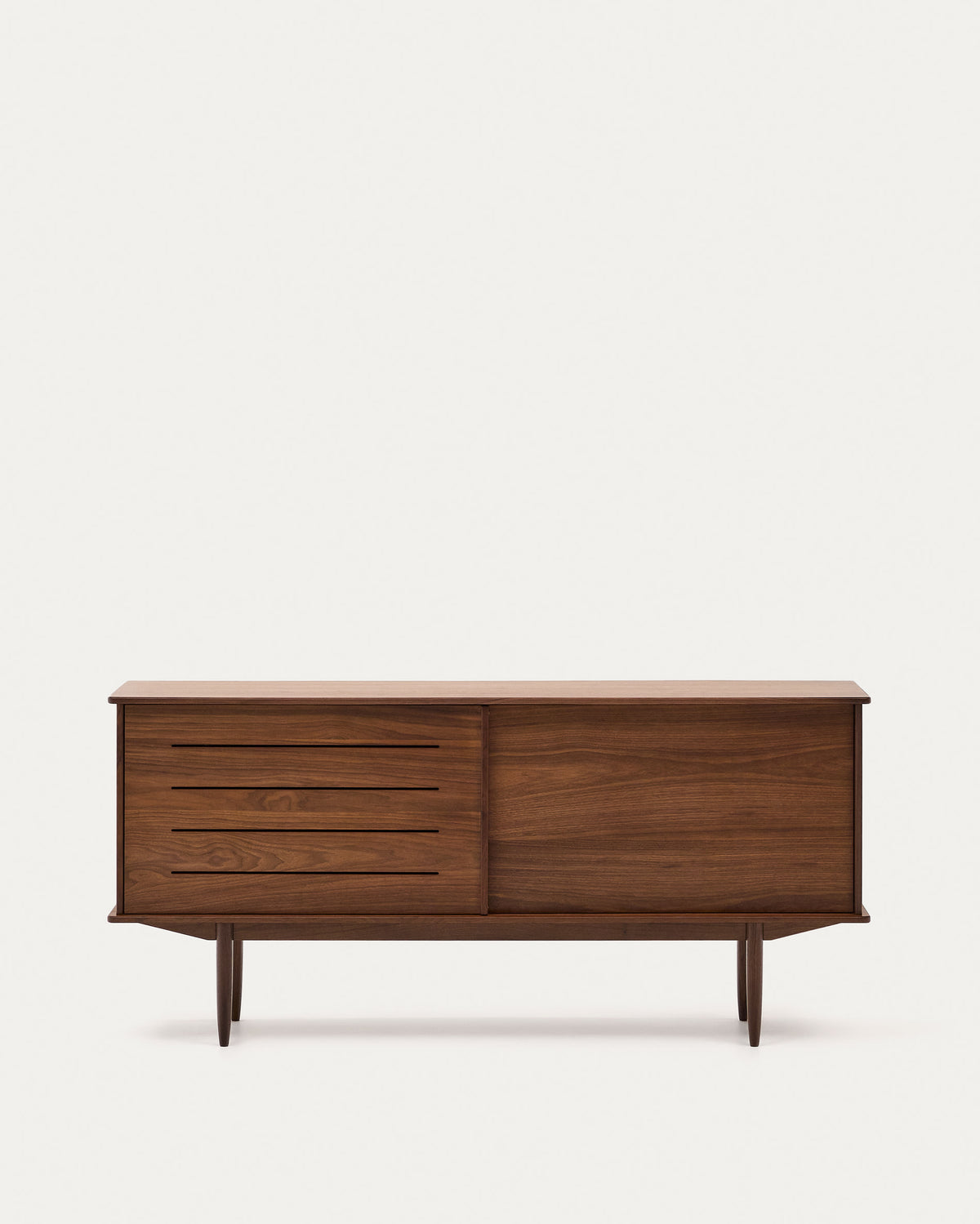 Japandi Sliding-door Sideboard in solid walnut and walnut veneer