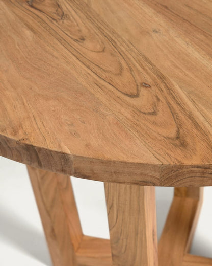 Round Japandi Wooden Table