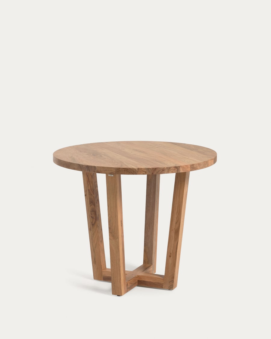 Round Japandi Wooden Table