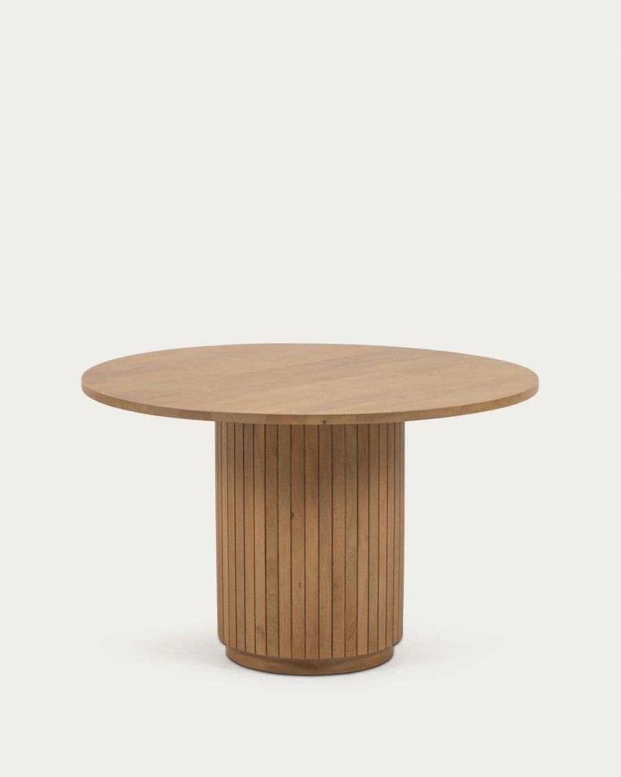 Round Japandi Wooden Table