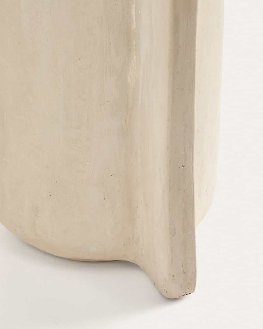 Beige Papier Mâché Japandi Vase