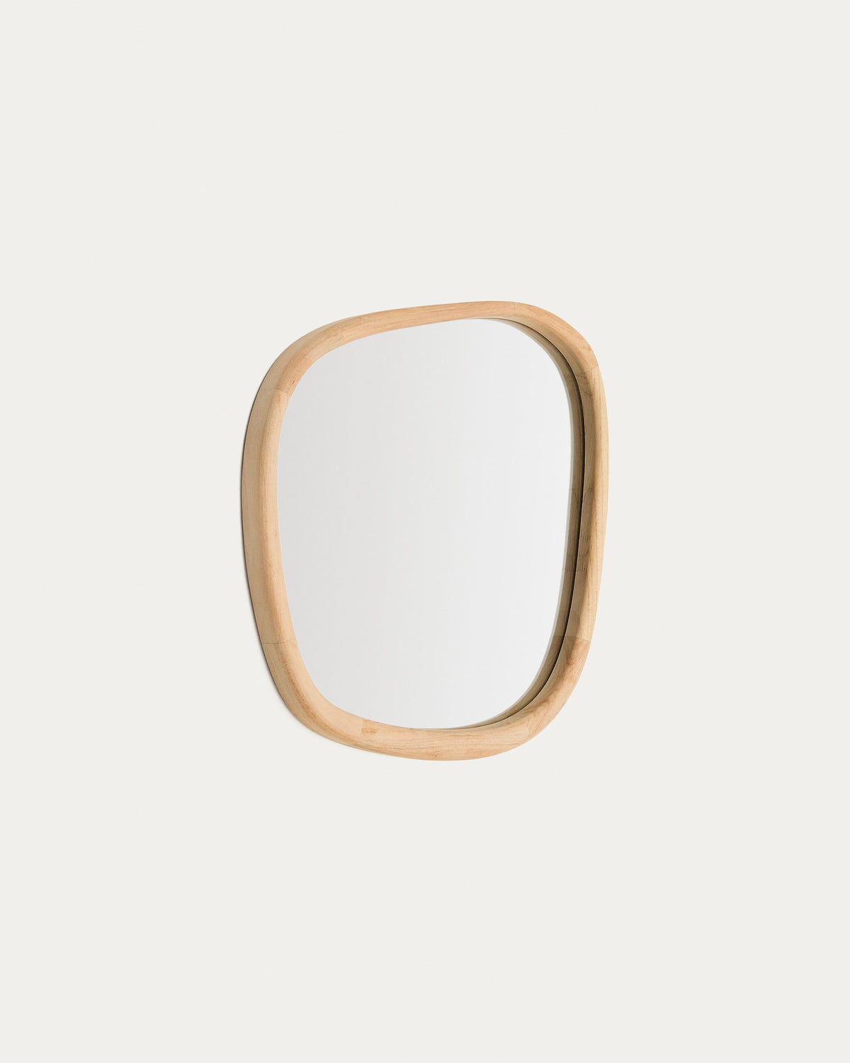 Organic Shape Japandi Mirror in FSC certified teak