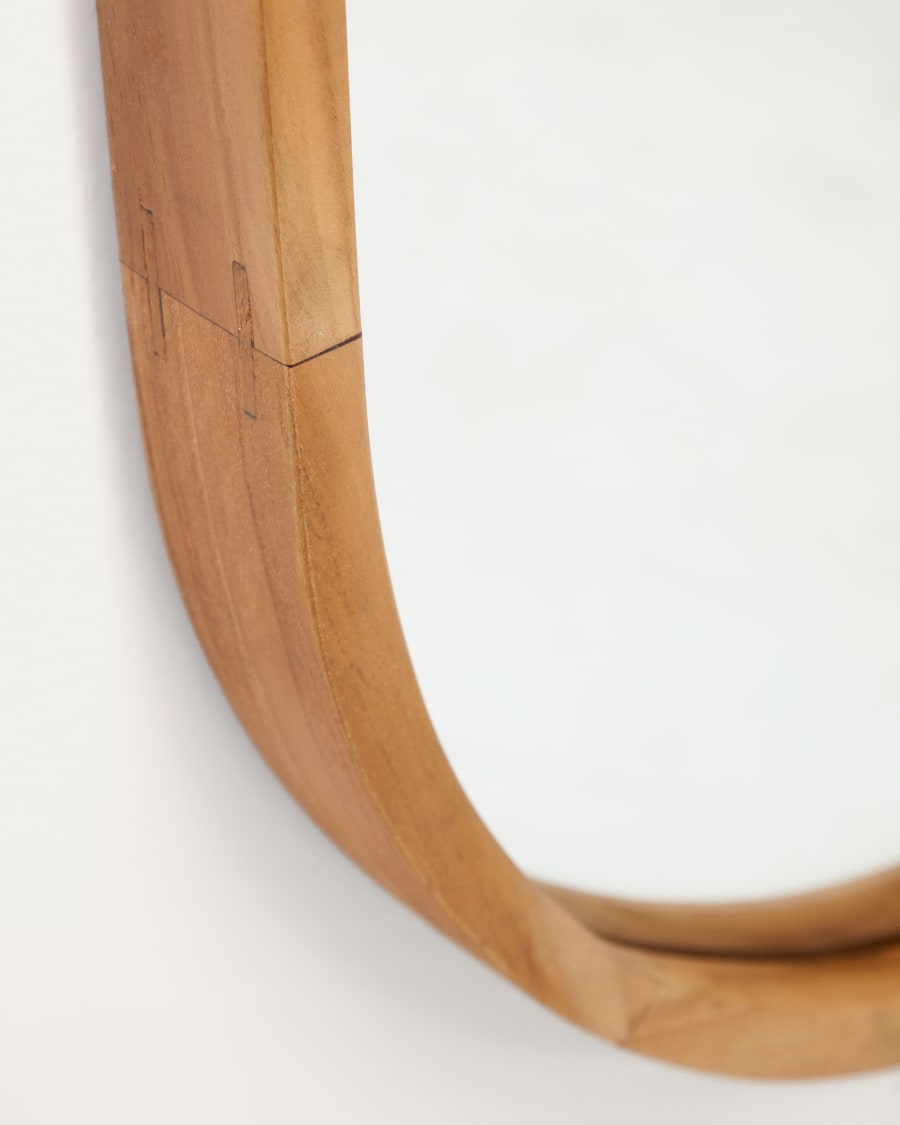 Rectangular Teak Japandi Mirror 45x95cm