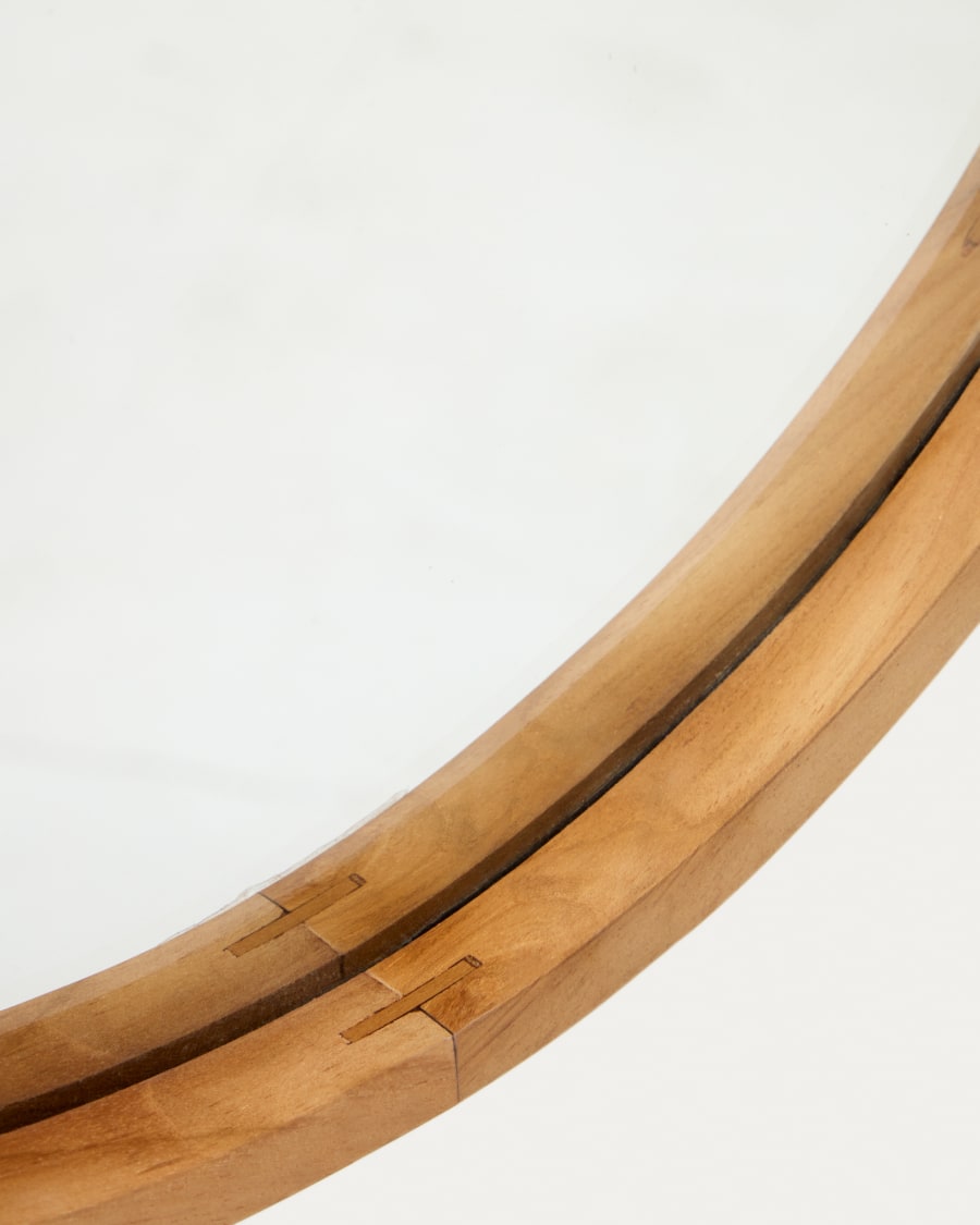 Rectangular Teak Japandi Mirror 45x95cm