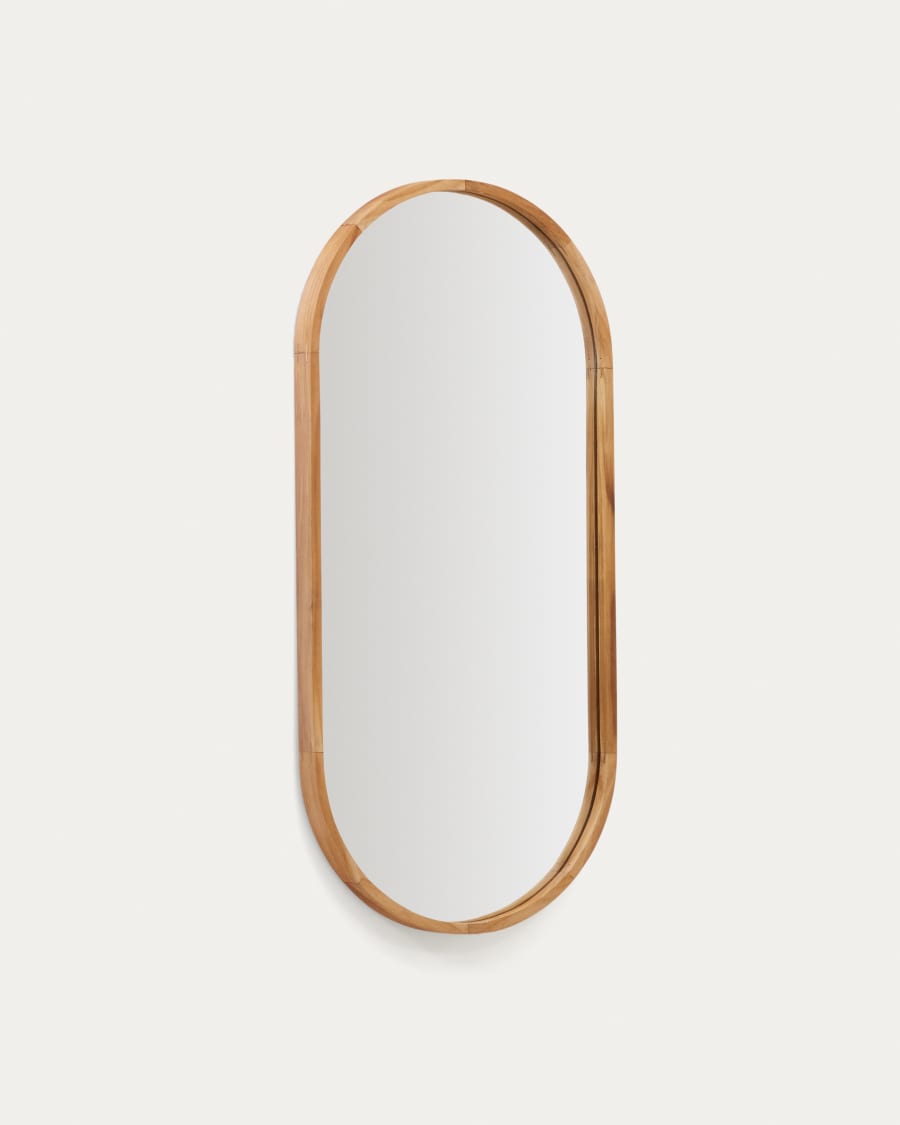 Rectangular Teak Japandi Mirror 45x95cm