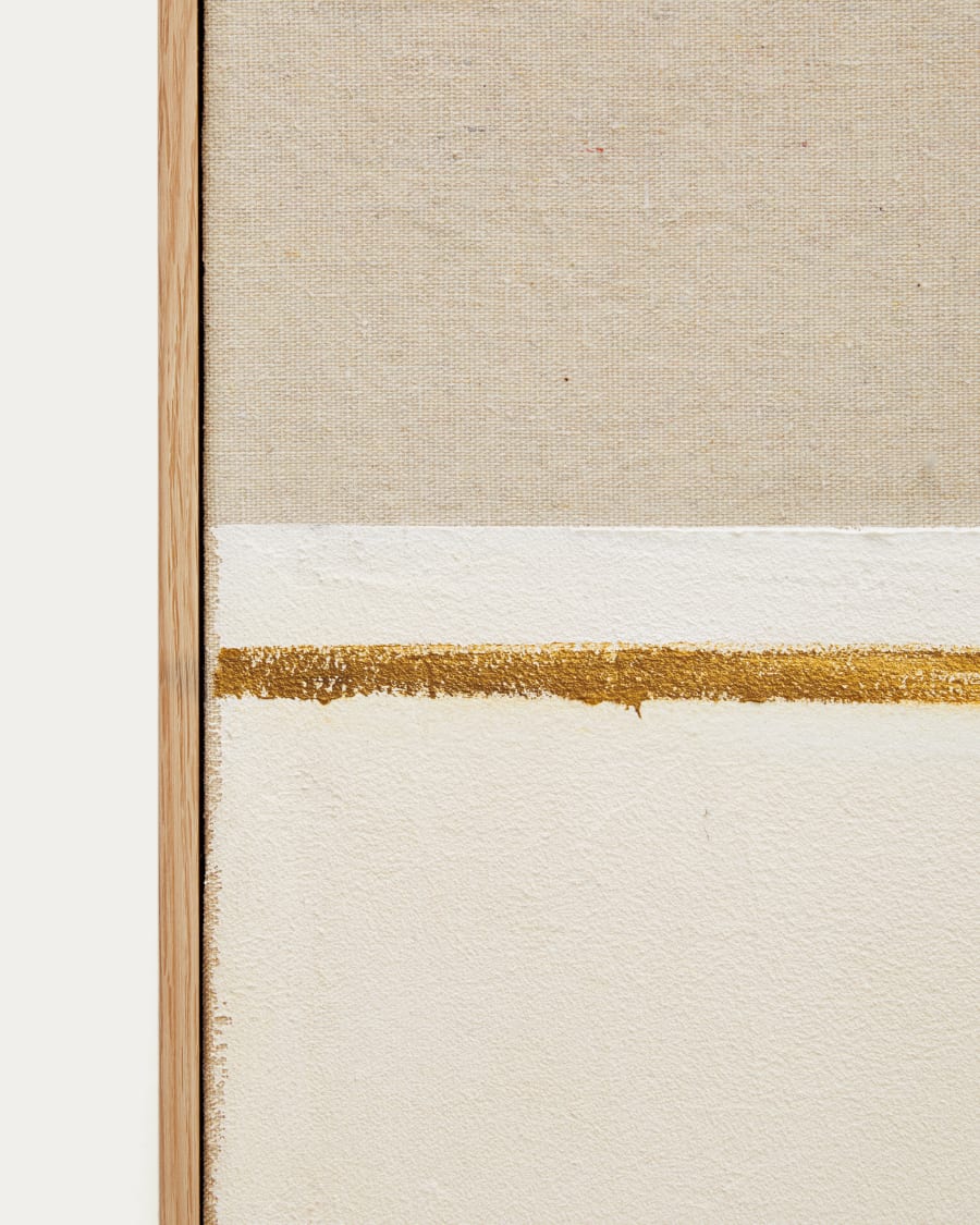 Beige Linen Stripe Japandi Painting