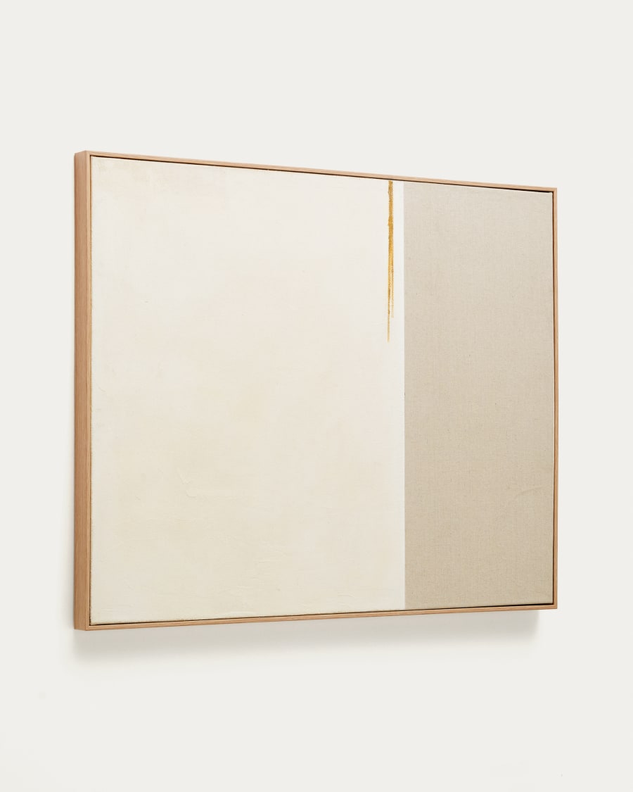 Beige Linen Stripe Japandi Painting
