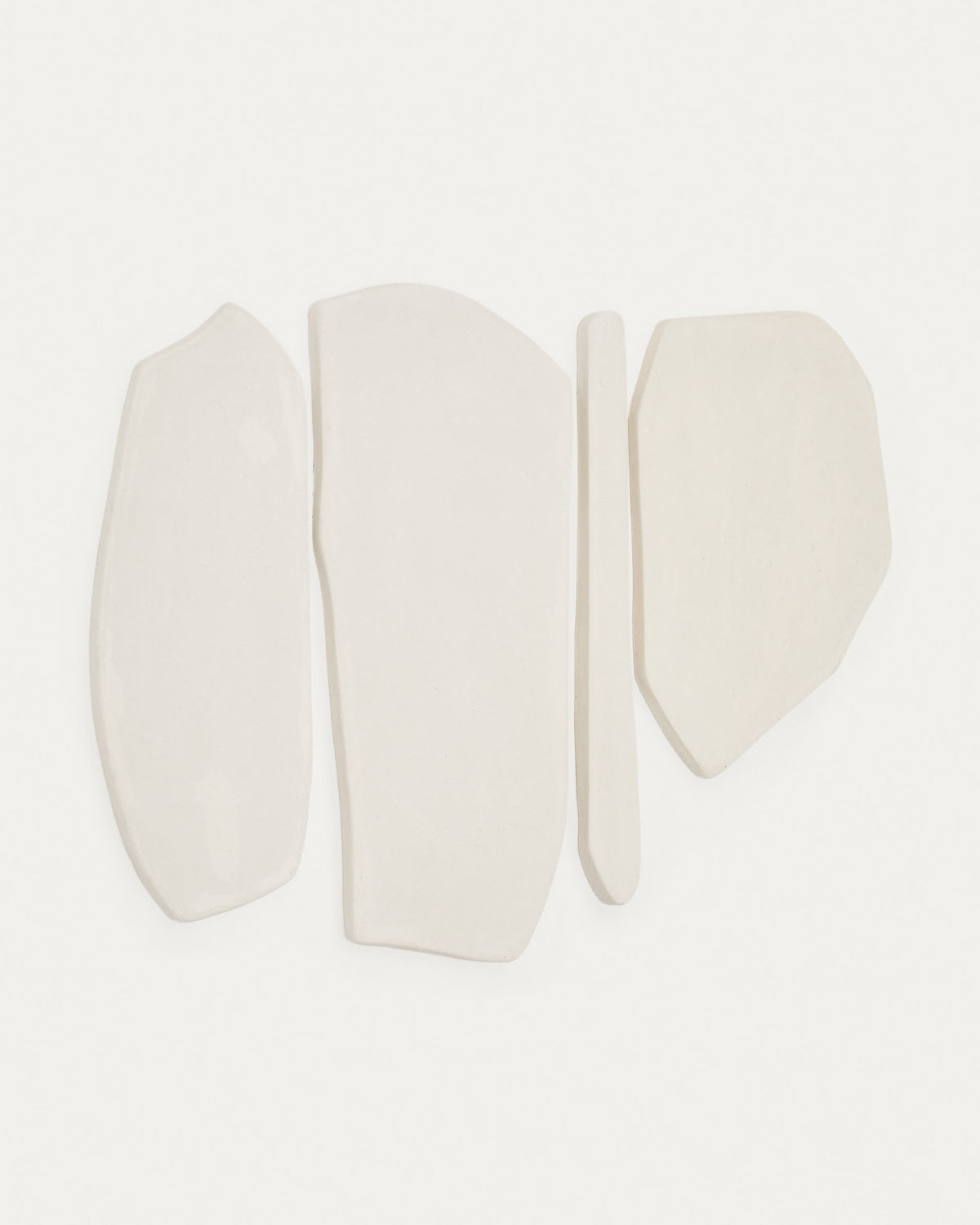 Japandi Wall Panels set of 4 in white papier mâché