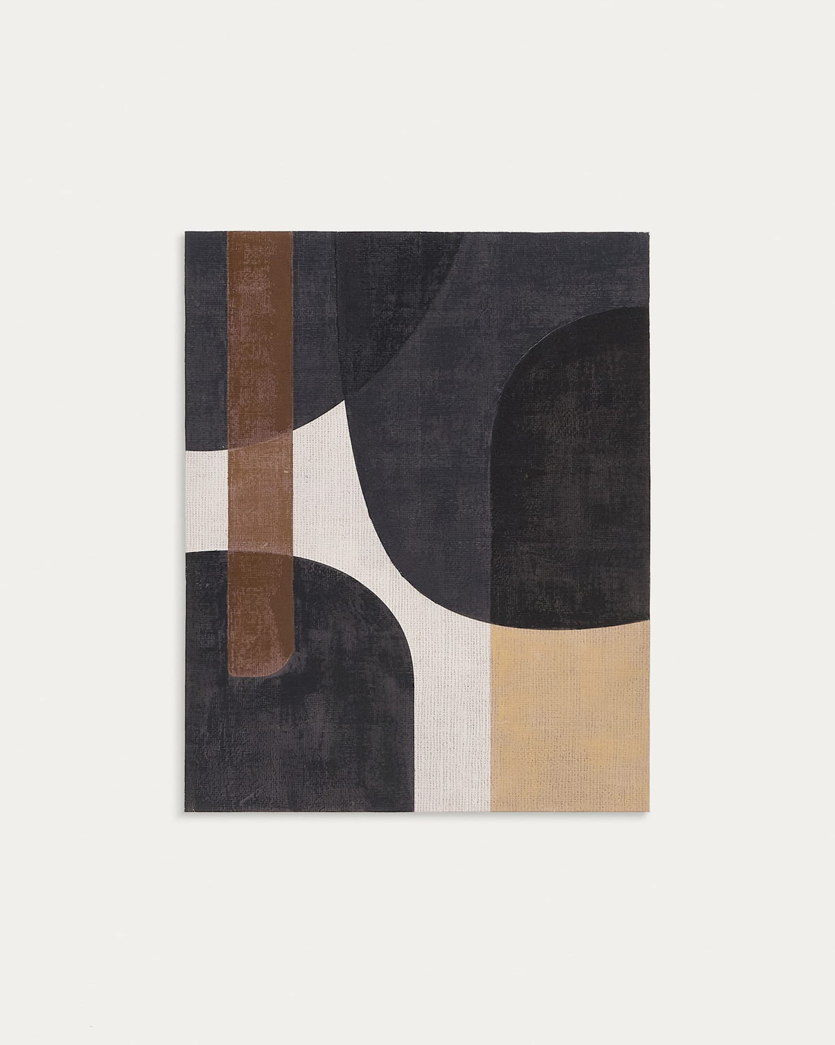 Brown Abstract Japandi Canvas frameless with round shapes
