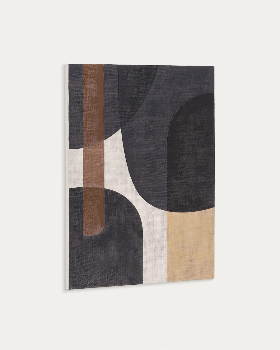 Brown Abstract Japandi Canvas