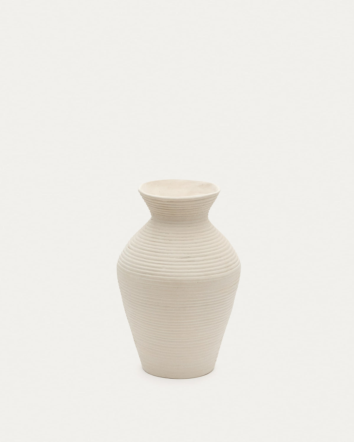 Handmade Japandi Jar in white papier mâché