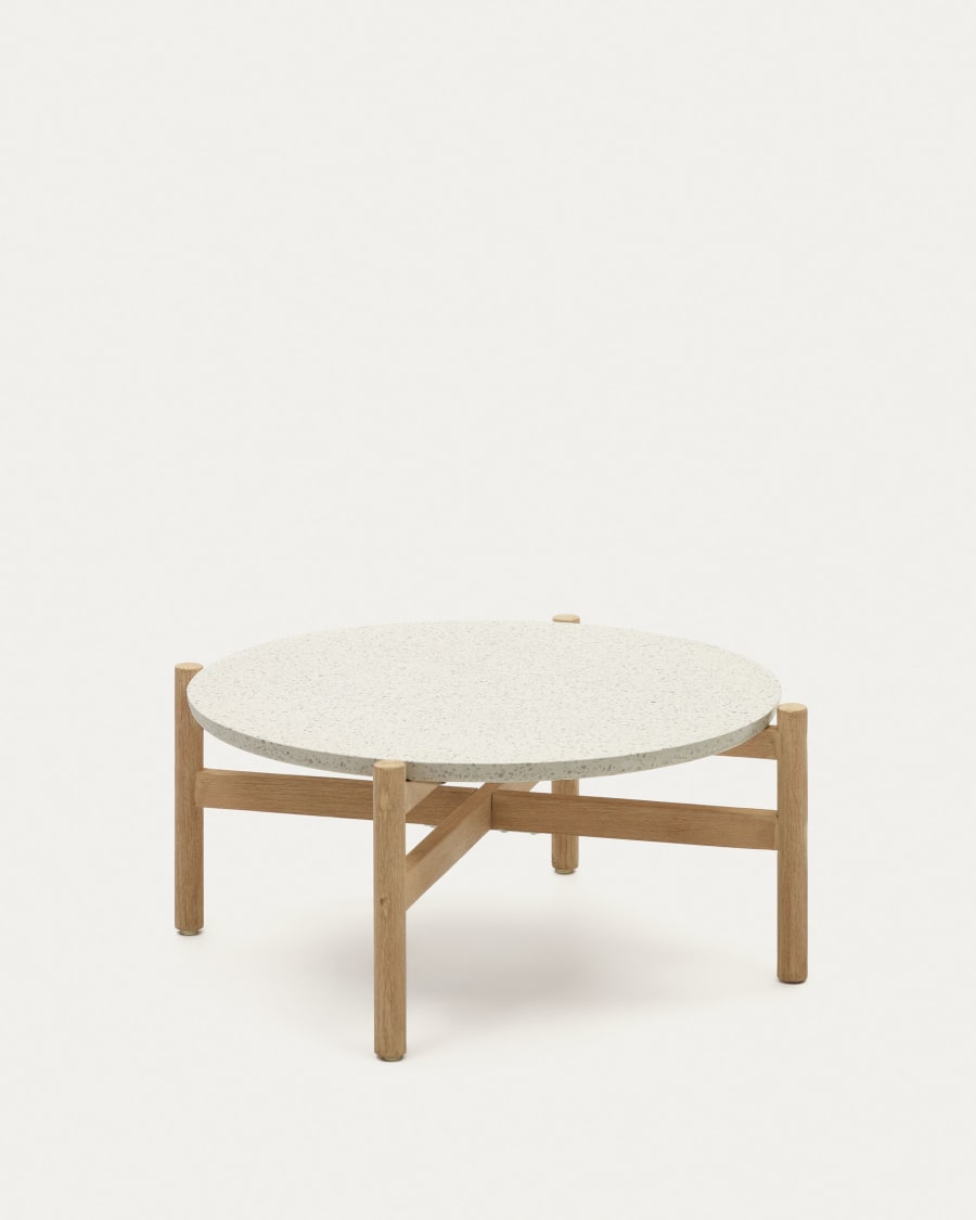 Japandi Wood and Cement Coffee Table