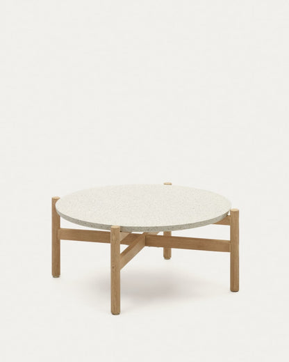 Japandi Wood and Cement Coffee Table