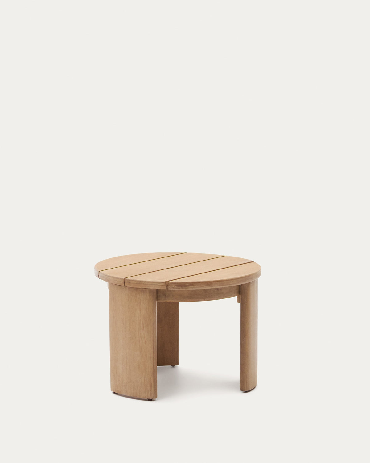 Wood Japandi Outdoor Side Table in solid eucalyptus