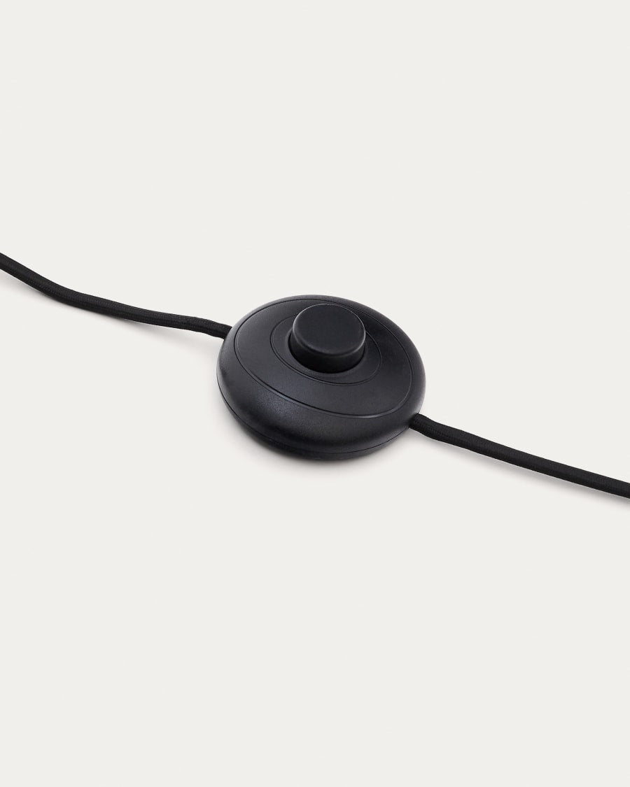 Japandi Floor Lamp in Black Metal & Terracotta