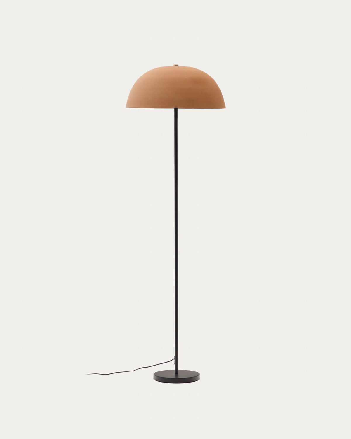 Japandi Floor Lamp in black metal with terracotta-effect shade