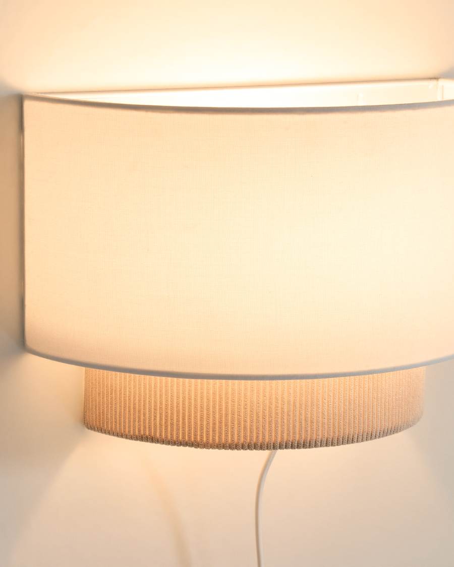 Beige Corduroy Japandi Wall Light