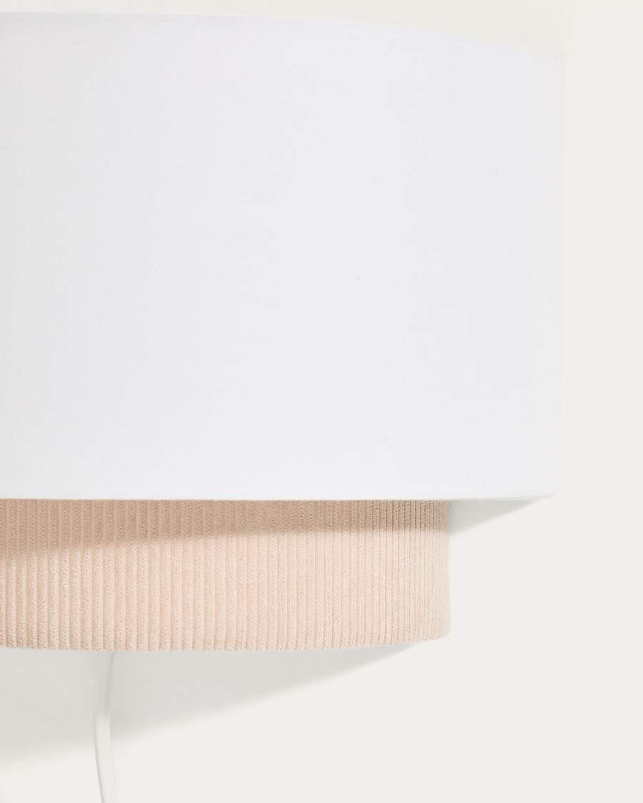 Beige Corduroy Japandi Wall Light