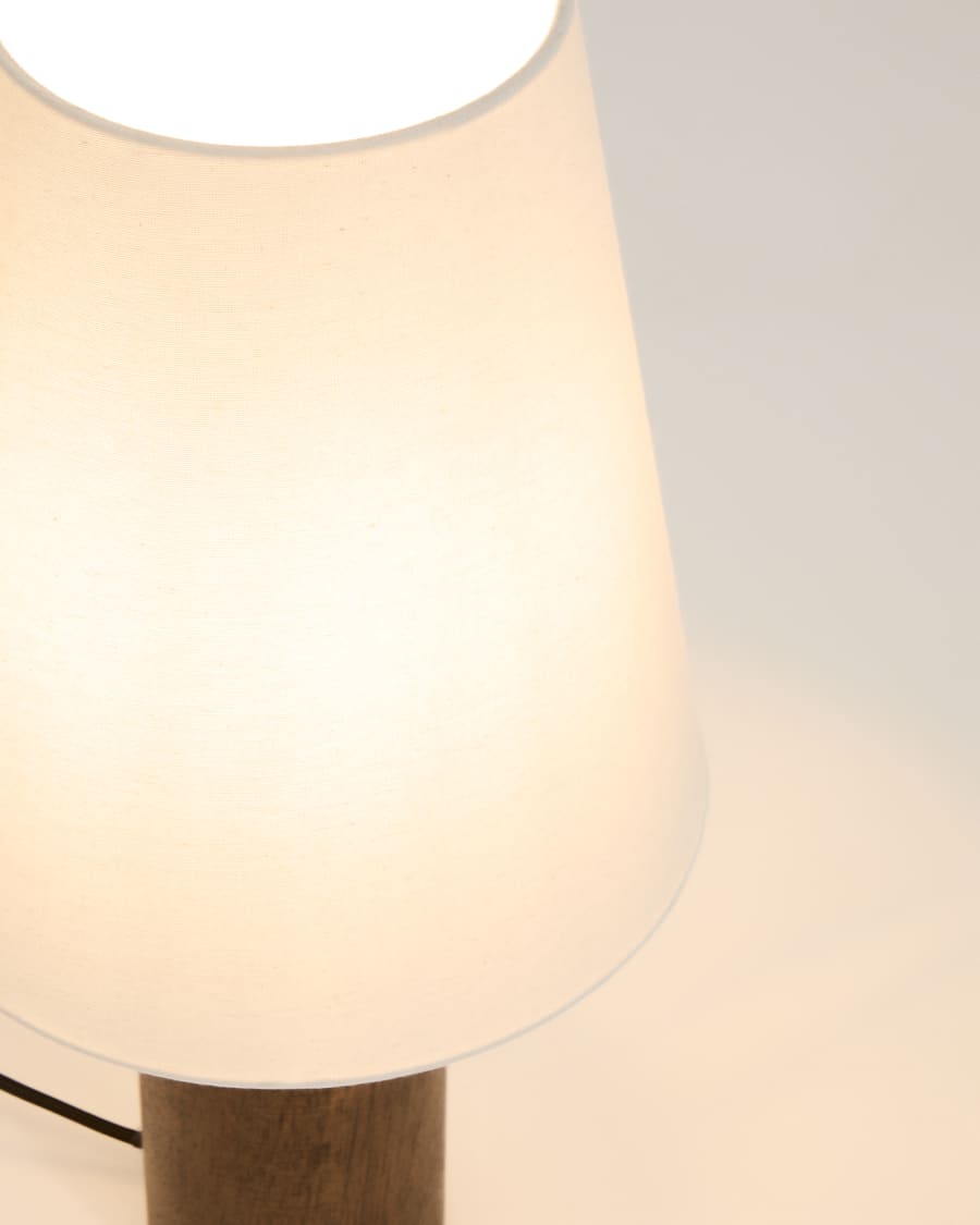 Dark Wood Japandi Table Lamp