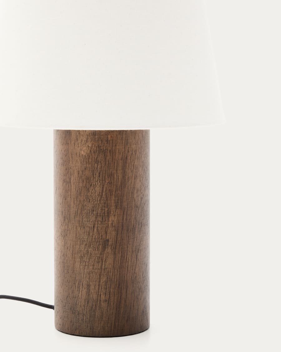 Dark Wood Japandi Table Lamp