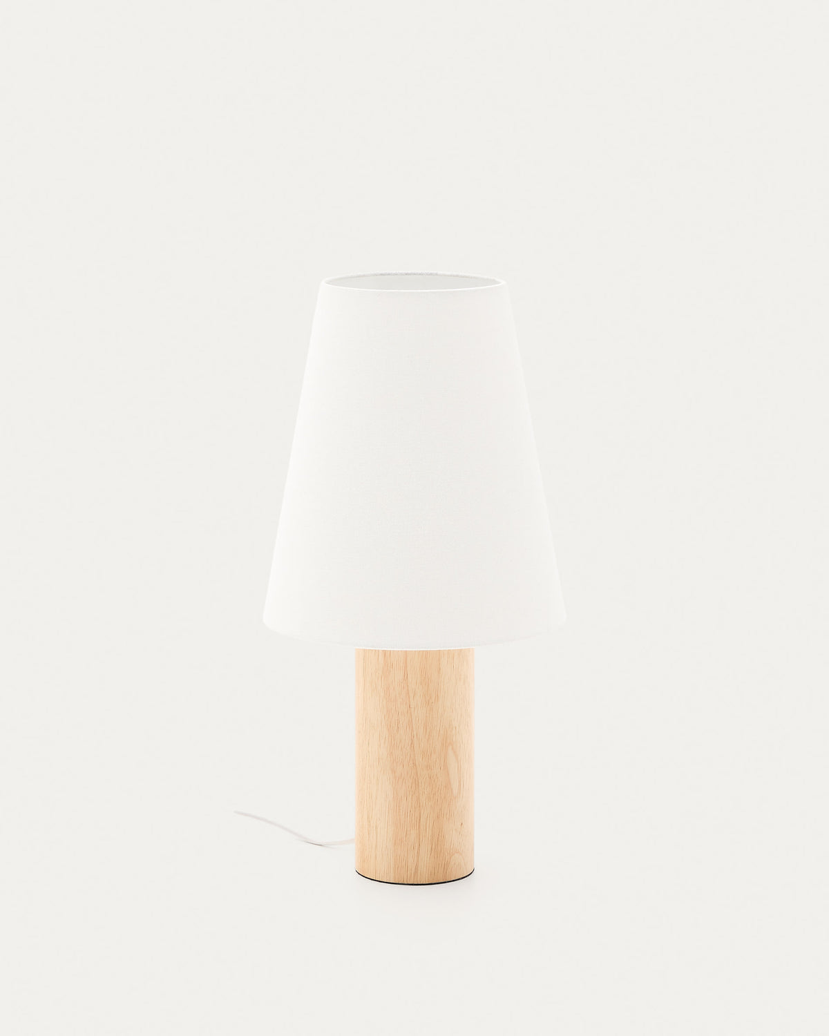 Natural Wood Japandi Table Lamp in solid rubber wood