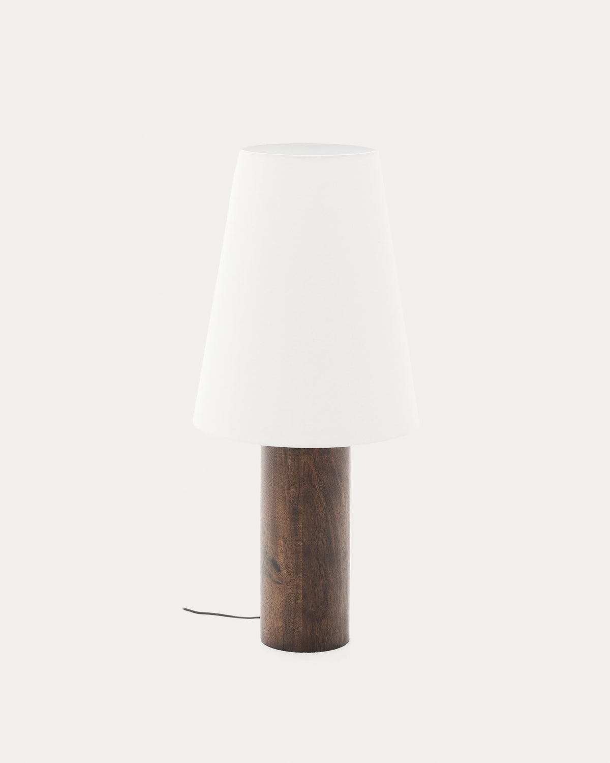 Dark Wood Japandi Floor Lamp in solid rubber wood