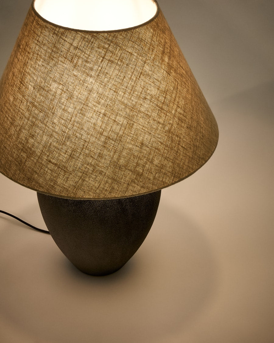 Japandi Black Ceramic Table Lamp