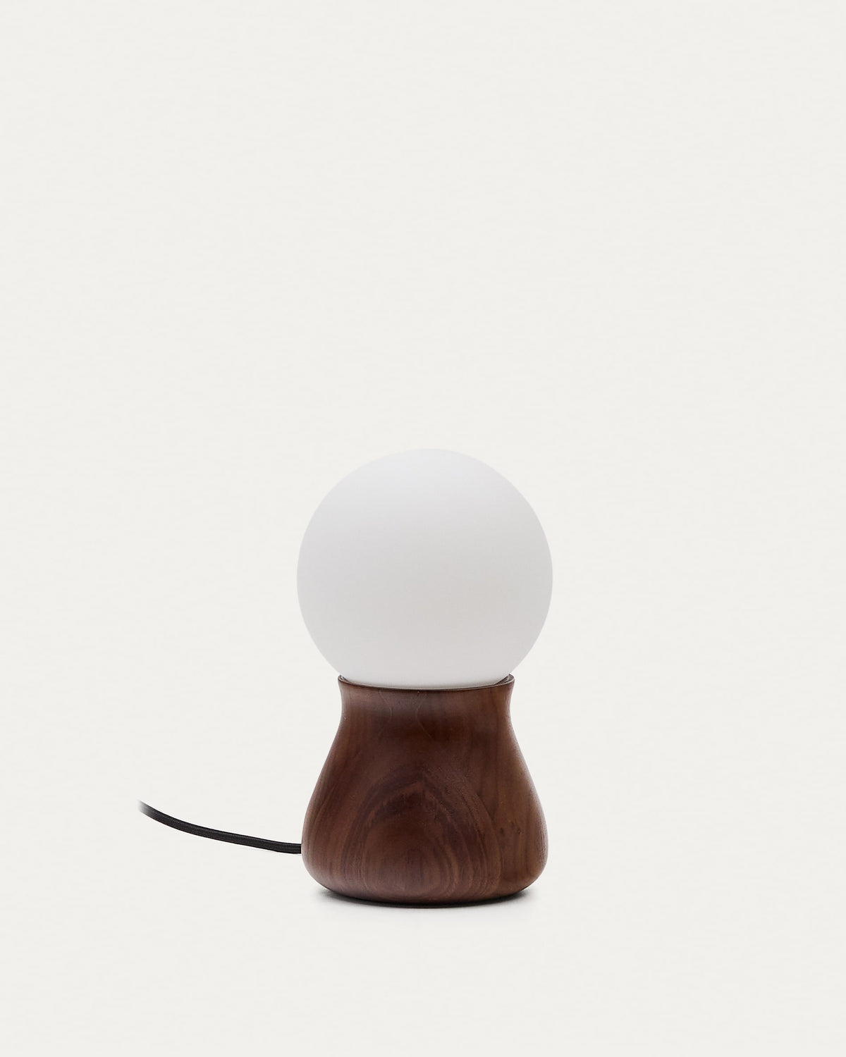 Small Japandi Table Lamp in walnut and glass