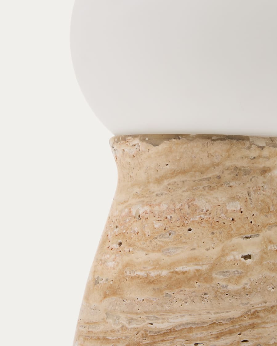 Travertine Glass Japandi Table Lamp
