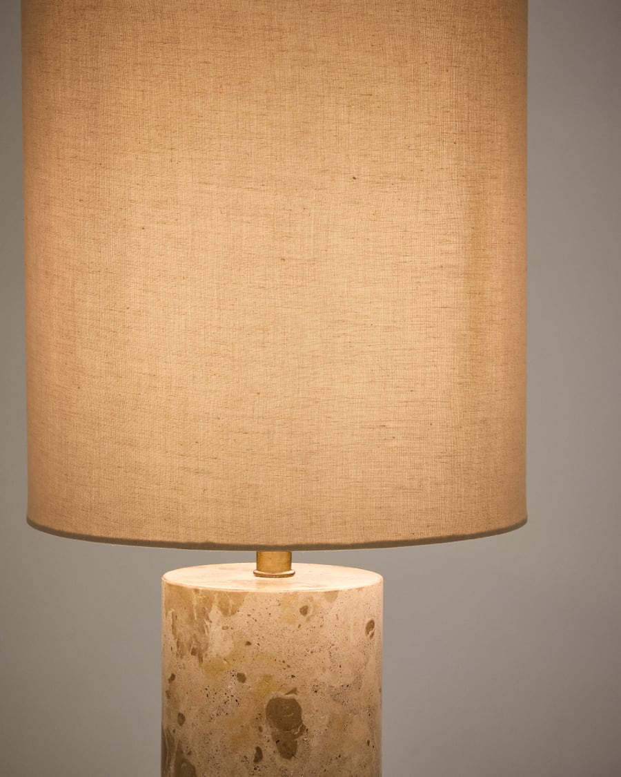 Beige Marble Japandi Table Lamp