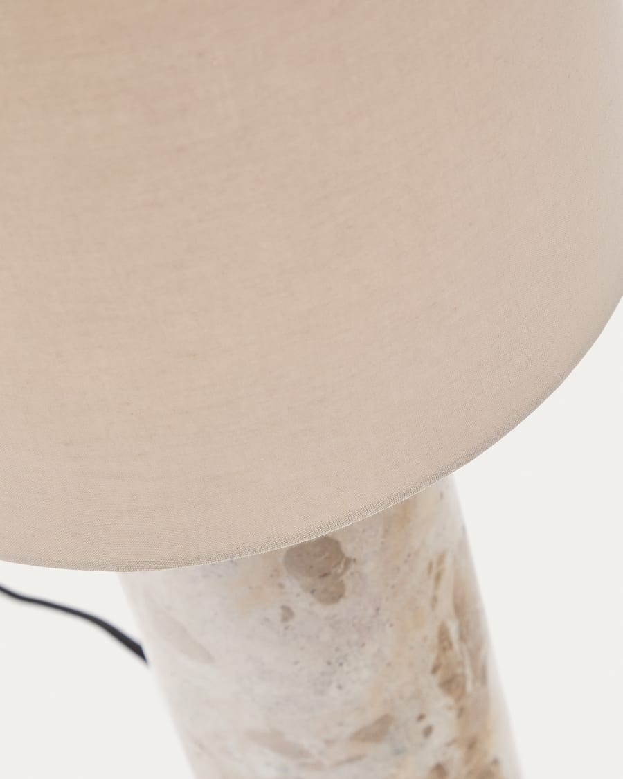 Beige Marble Japandi Table Lamp