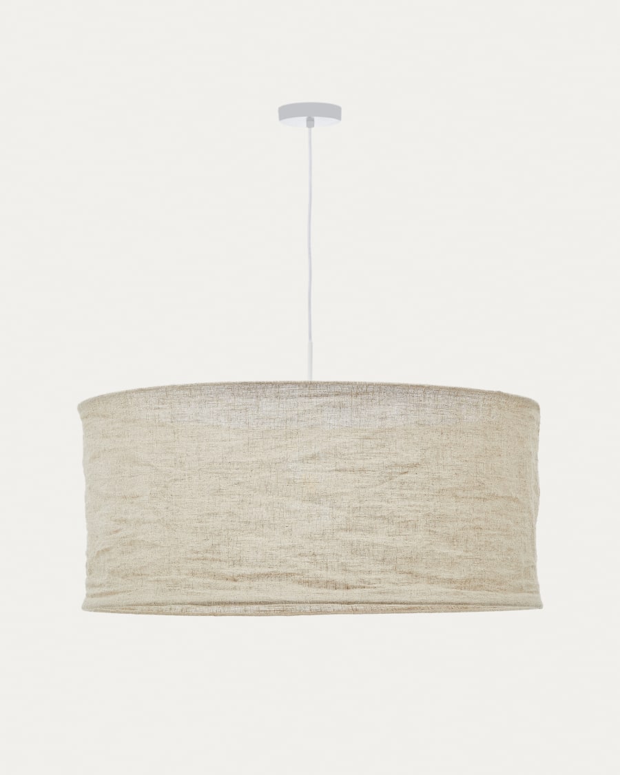 Linen Japandi Ceiling Lamp Shade in beige