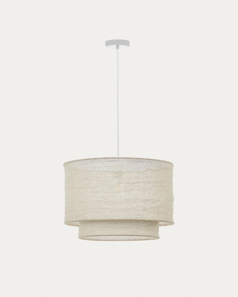 Japandi Linen Pendant Light