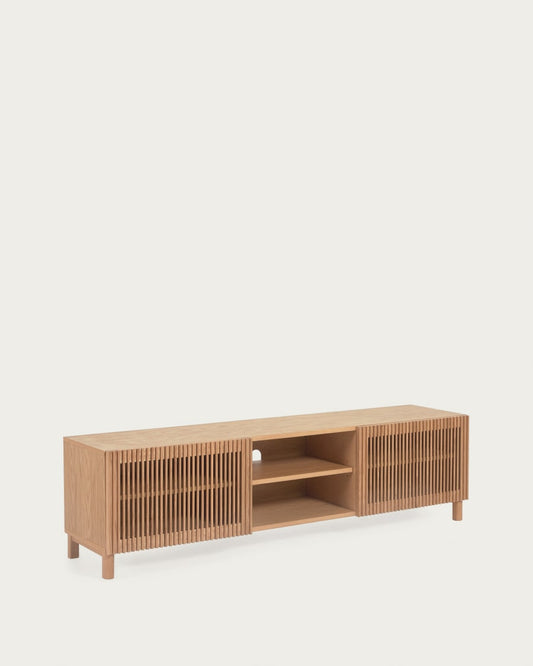 Japandi Solid Oak TV Stand