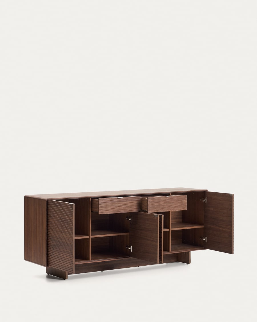 Walnut Veneer Japandi Sideboard