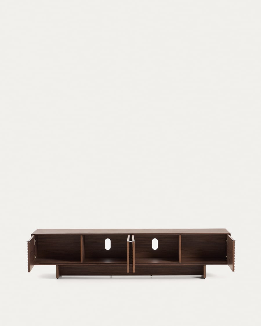 Walnut Veneer Japandi TV Stand