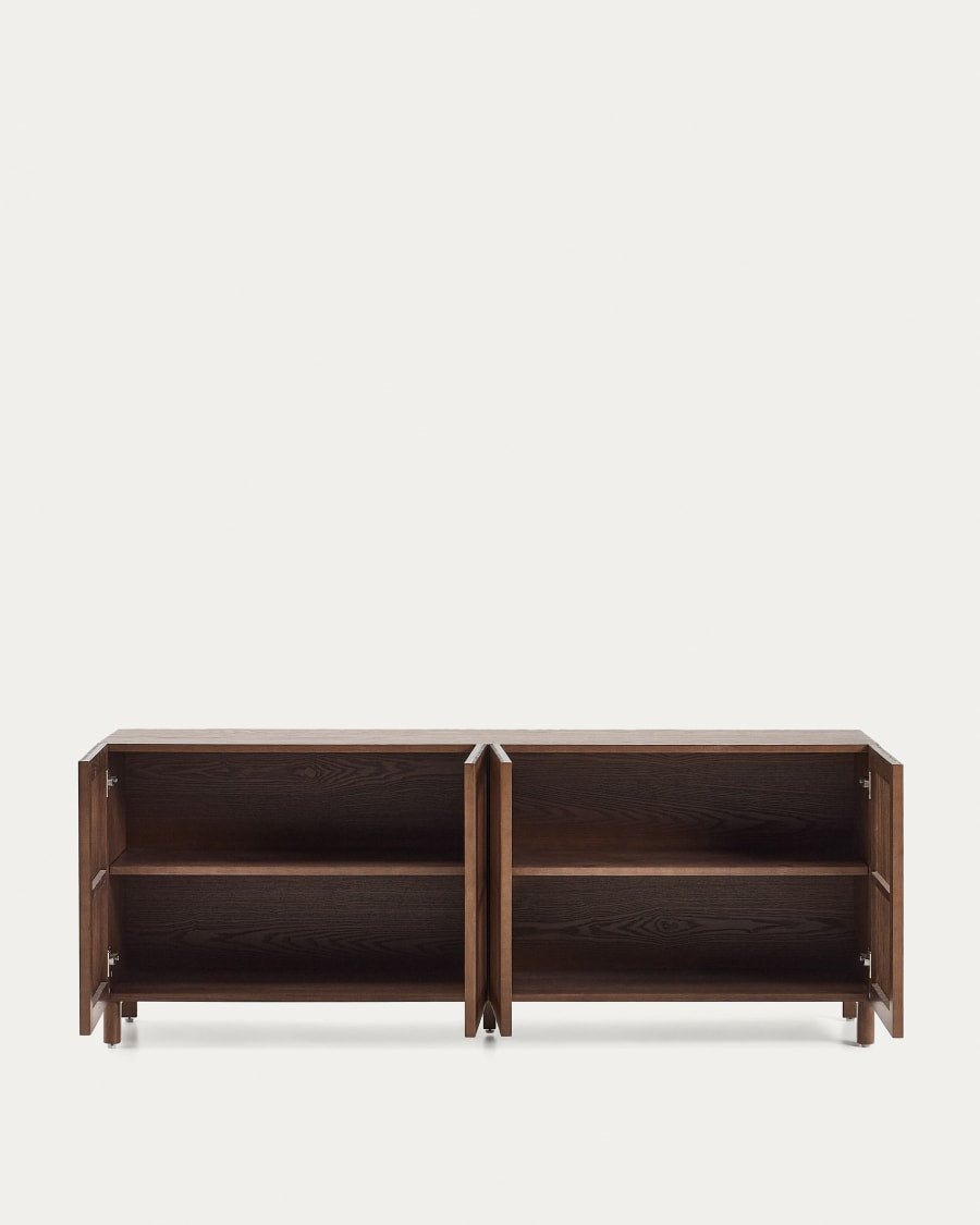 Japandi Buffet Sideboard in ash veneer with walnut-toned finish