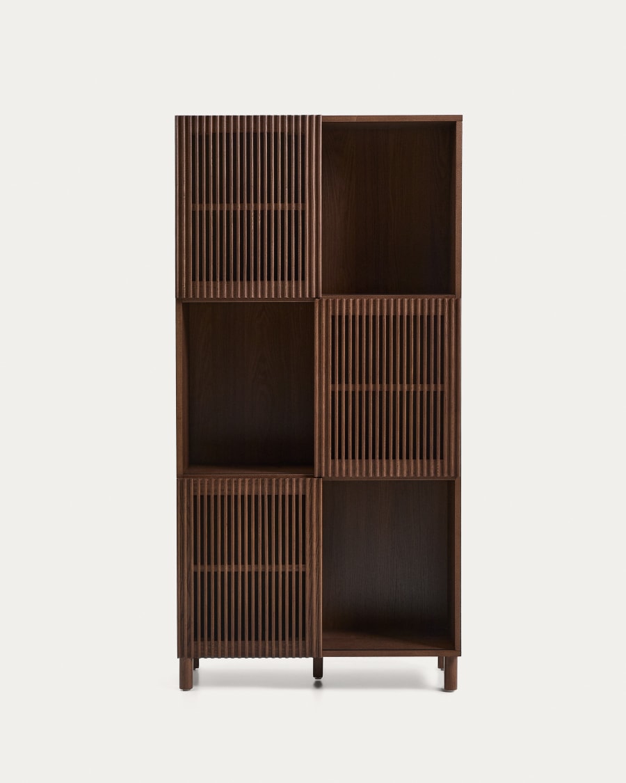 Walnut Japandi Shelf unit in ash veneer and solid ash