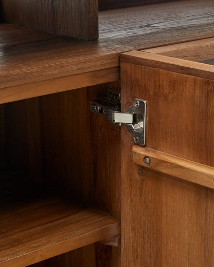 Japandi Brown Wood Sideboard