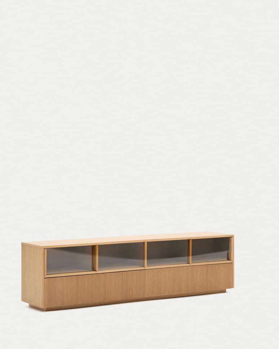 Japandi Wood & Glass TV Stand
