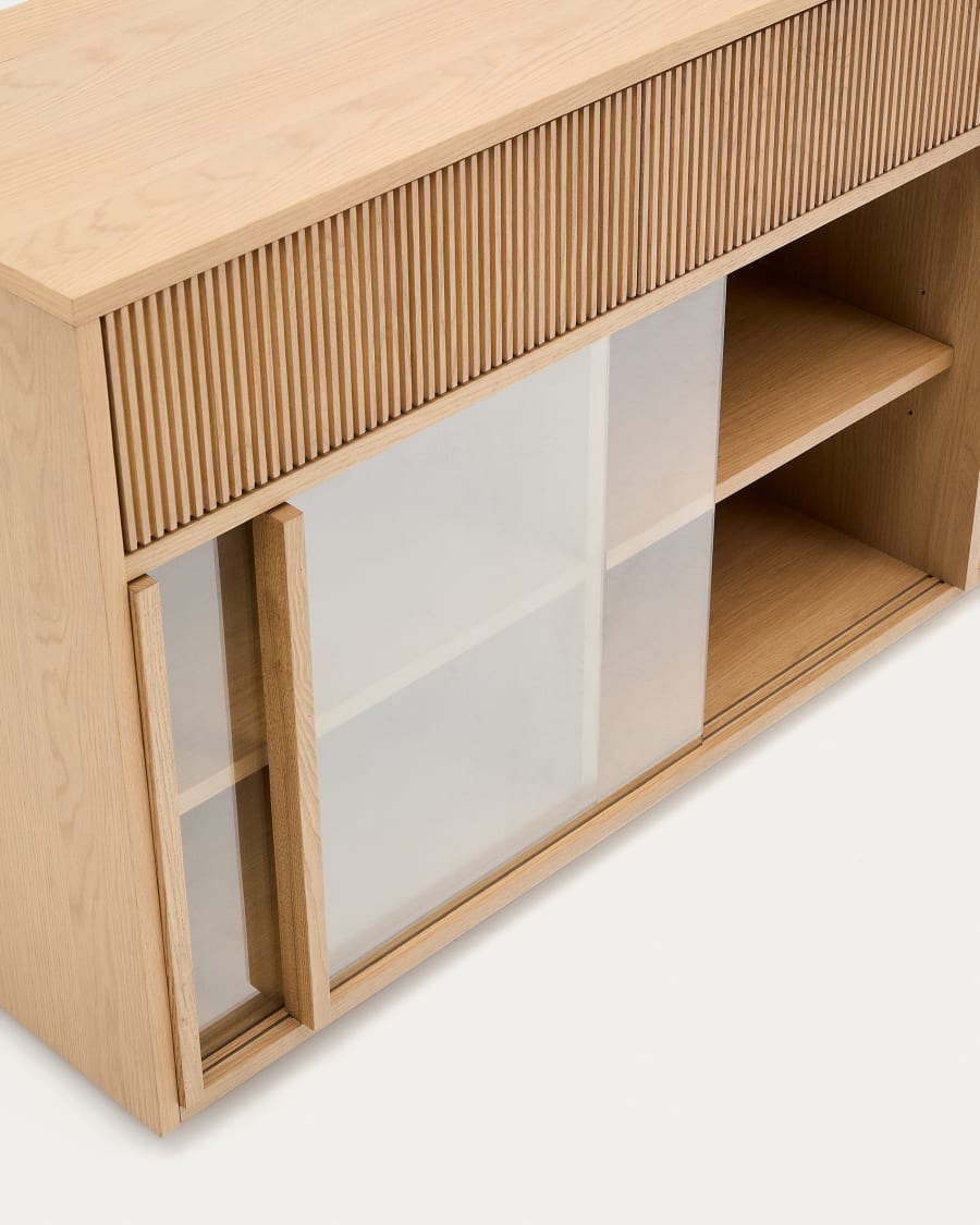 Japandi Wood & Glass Sideboard