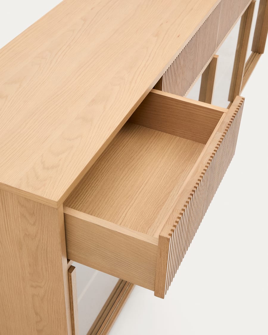 Japandi Wood & Glass Sideboard