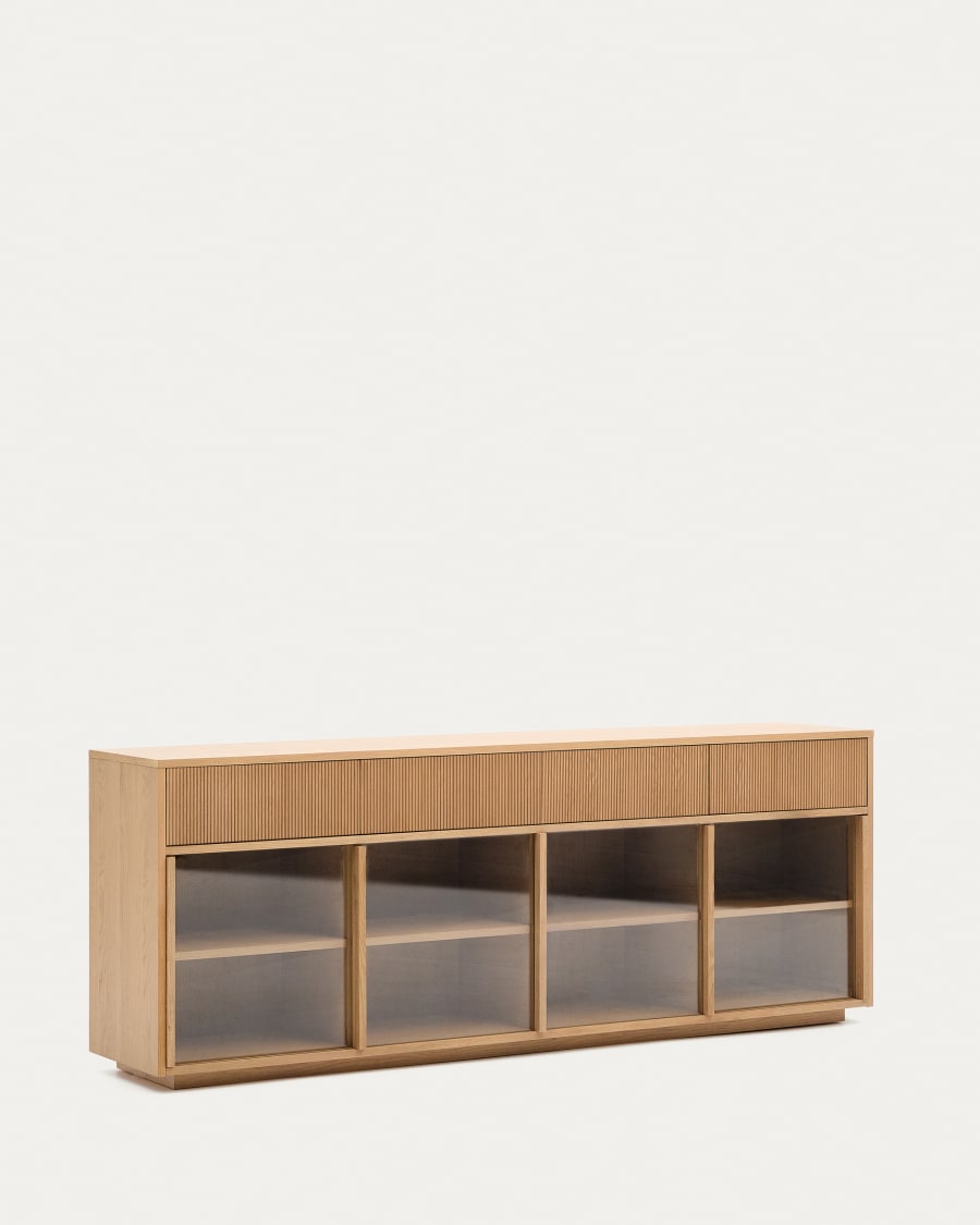 Japandi Wood & Glass Sideboard