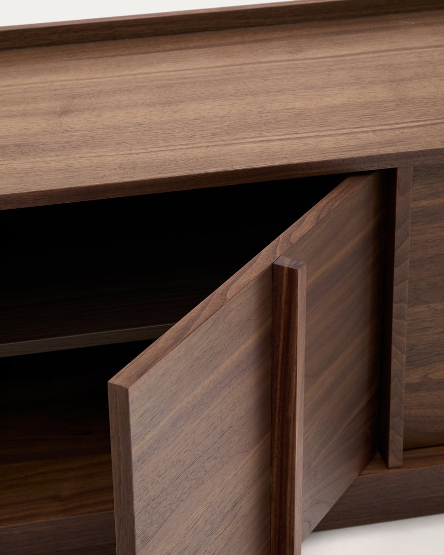 Japandi Dark Wood Wide TV Stand
