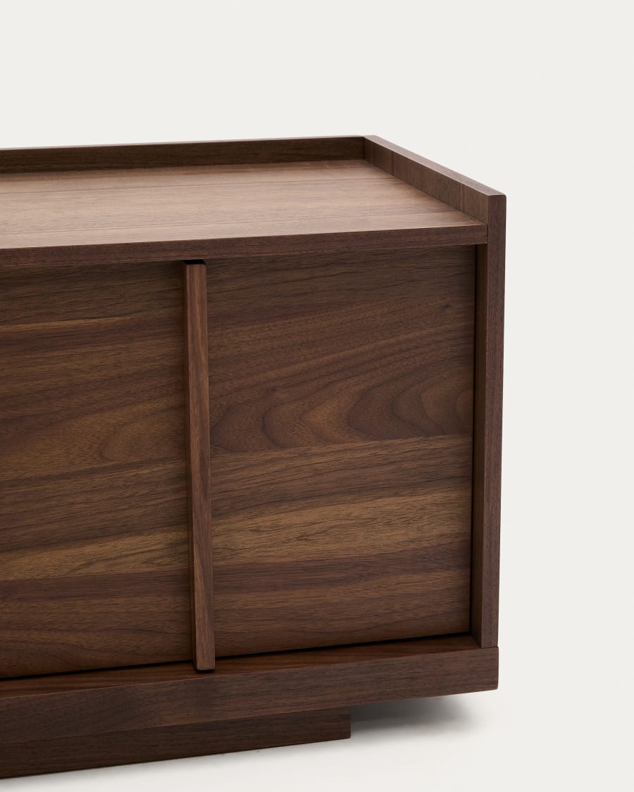 Japandi Dark Wood Wide TV Stand