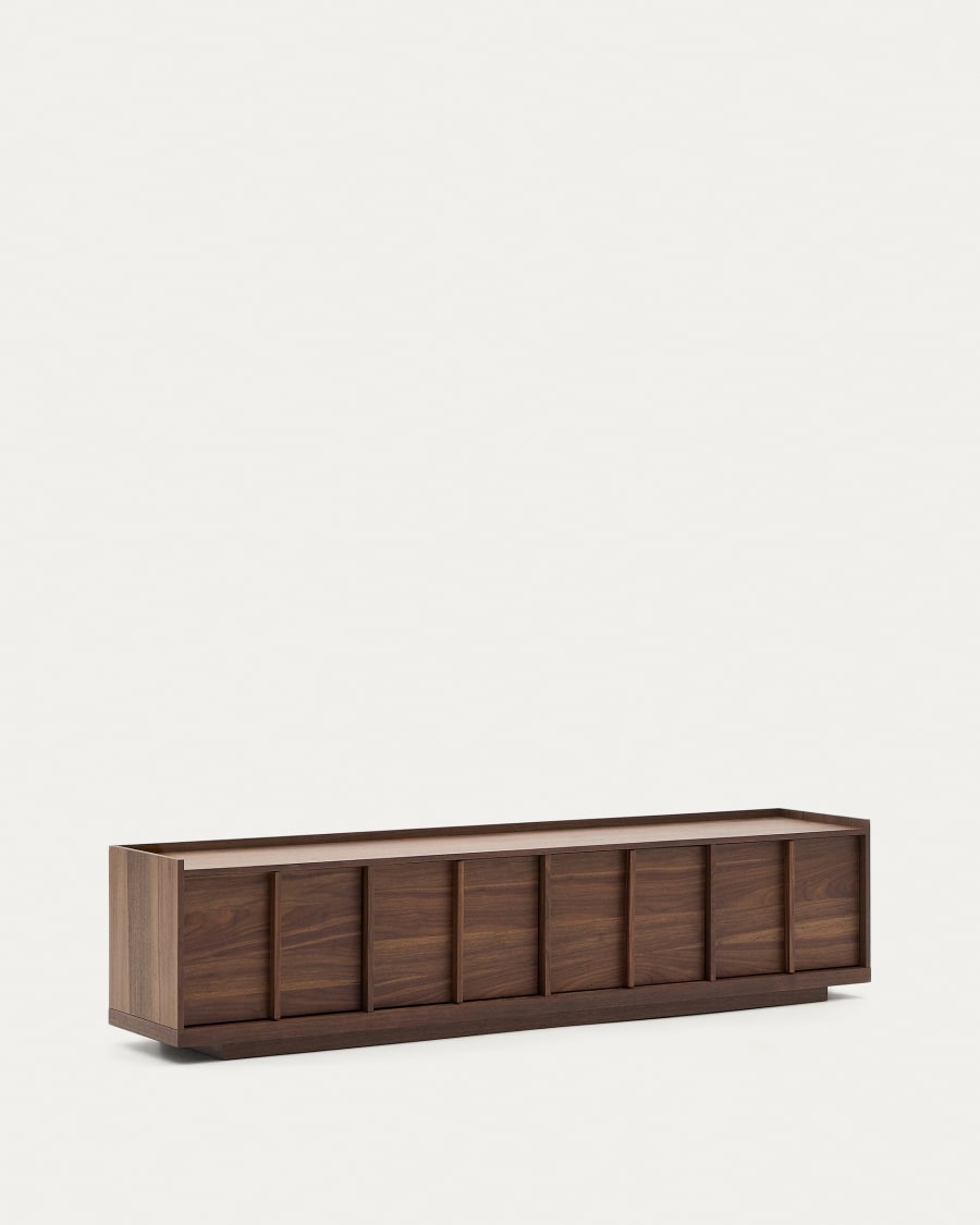 Japandi Dark Wood Wide TV Stand
