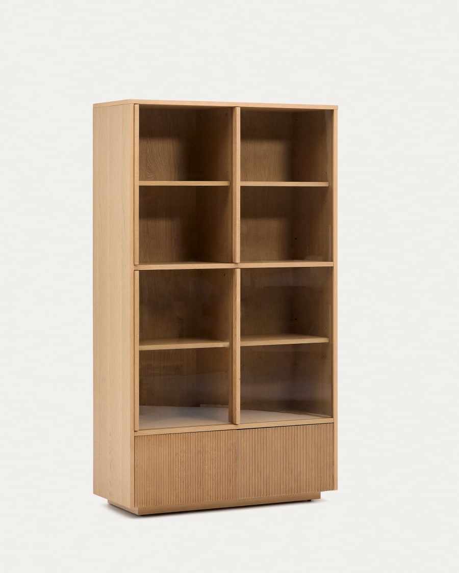Japandi Wood & Glass Display Cabinet