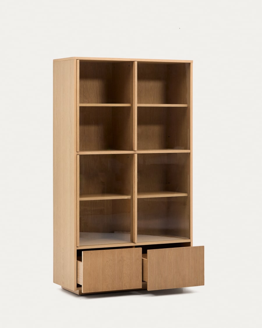 Japandi Wood & Glass Display Cabinet
