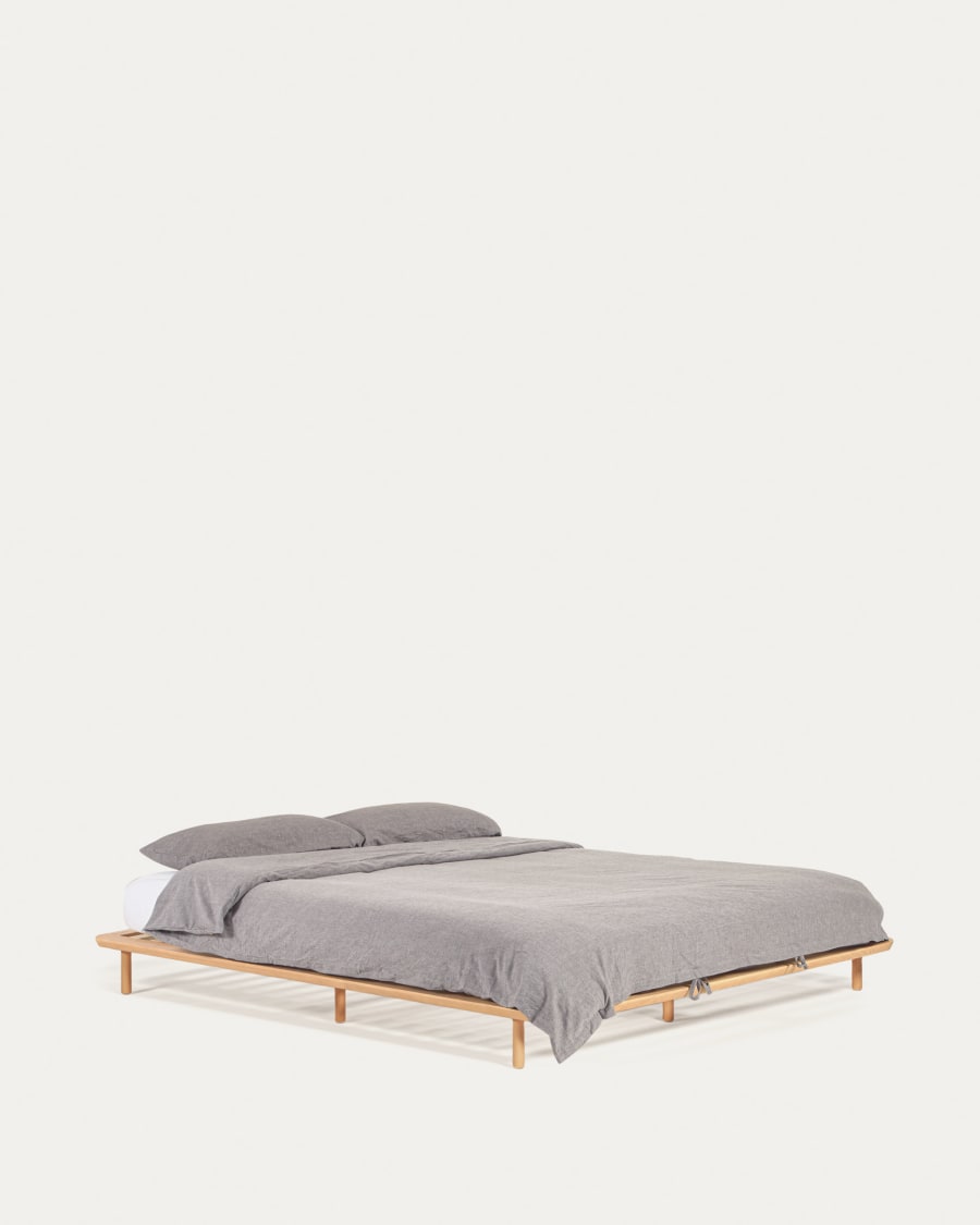 Japandi Ash Wood Bed Frame