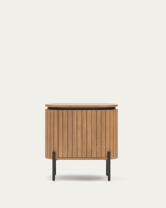 Japandi Metal and Wood Nightstand